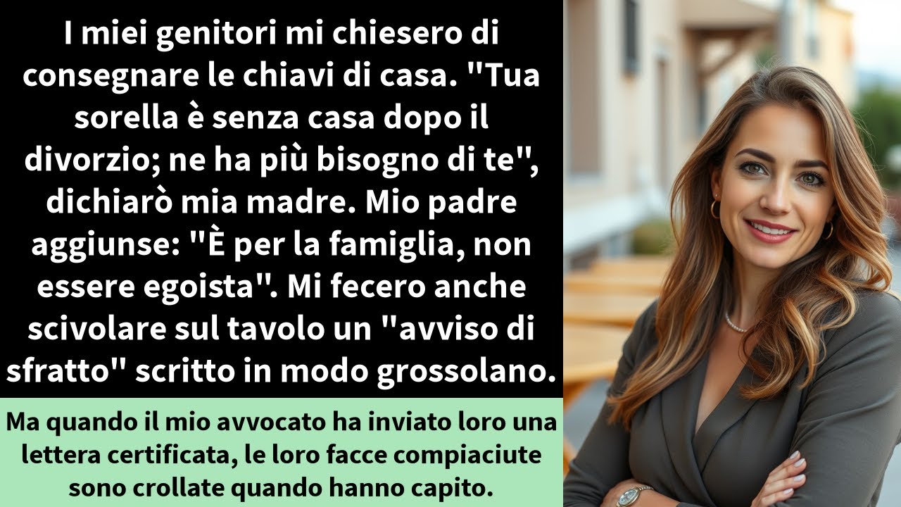 I miei genitori mi chiesero di consegnare le chiavi di casa. 