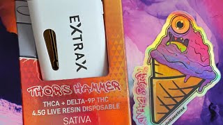 New Extrax Adios THCA Blend ✌🏼 4.5g SATIVA Thor’s Hammer! 🔨
