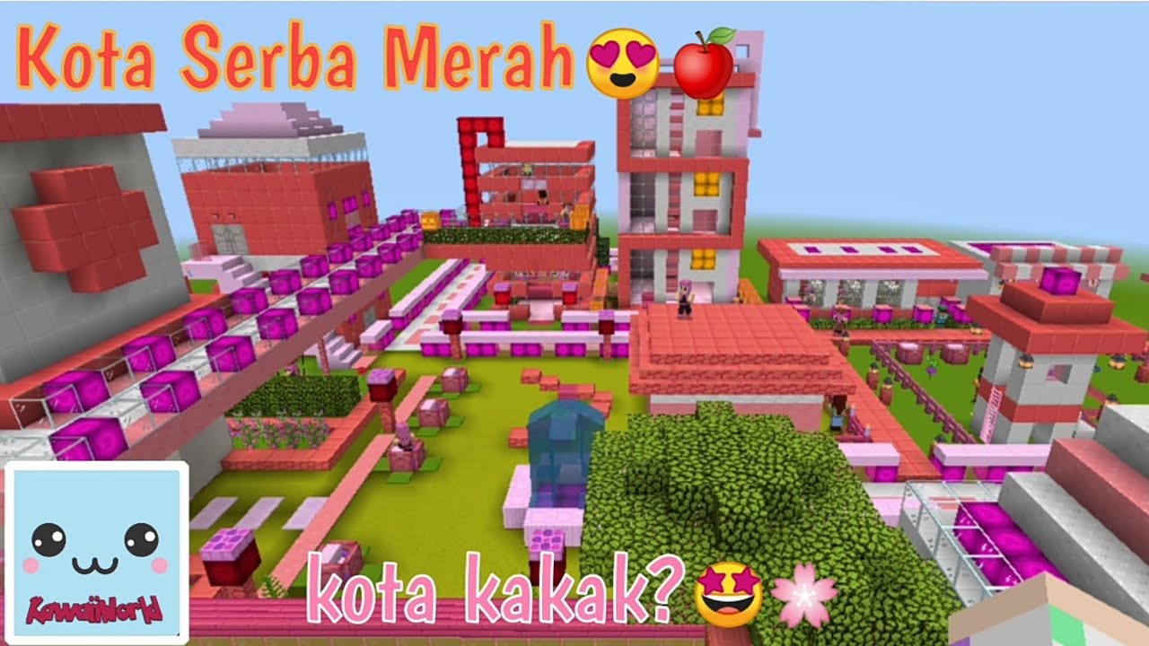Drama KawaiiWorld Minecraft | Main Ke Kota Serba Merah Ada Rumah Apel Guys😍🍎😂#minecraft