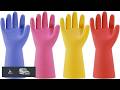 Bamllum Rubber Kitchen Dishwashing Gloves 4 Pairs Colorful Reusable Household Cleaning
