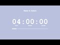 4 Hour Timer Bluish Gray Aesthetic No Music Countdown 