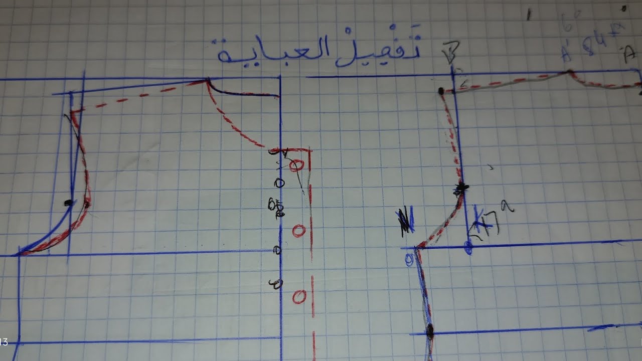 طريقة تفصيل باترون العبائة 