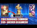 Holy Grail Returns - 110K Diamonds Summon SSR+ Archer Gilgamesh | Holy Grail Duel RPG Game