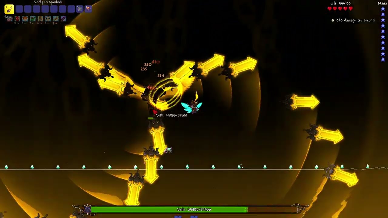 Terraria Split mod no-hit #7: Seth (Sunstorm form)
