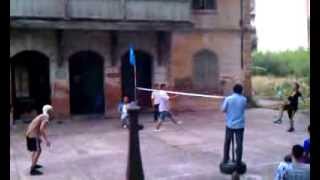 とある駅前で撮影した模様 Thailand style soccer ballet. It is the sc...