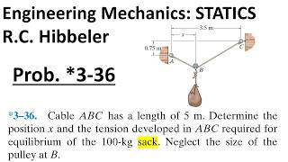 Hibbeler Engineering Mechanics STATICS: Problem *3-36 Walkthrough