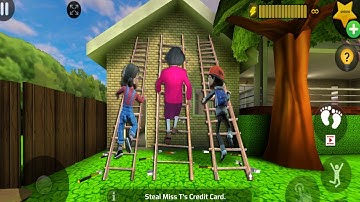 Scary Teacher 3D - with nick and tani troll Miss T fell face down  part 5303 #scaryteacher3d