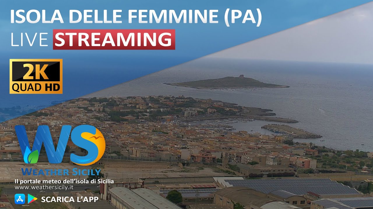 🔴 Isola delle Femmine live webcam - Panoramica Isolotto