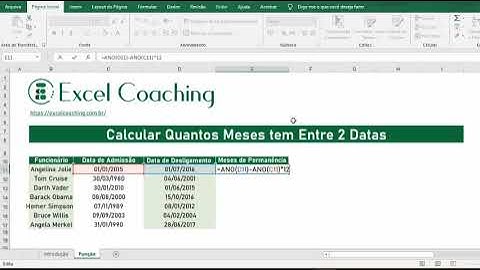 Como calcular meses entre datas diferentes no excel - Curso Excel