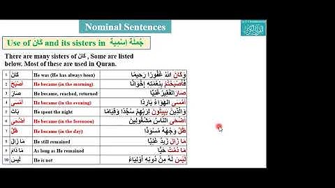 Lesson112 sisters of كَانَ
