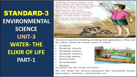 CLASS-3 | ENGLISH MEDIUM | UNIT - 3 | ENVIRONMENTAL SCIENCE | WATER  THE ELIXIR OF LIFE | PART - 1