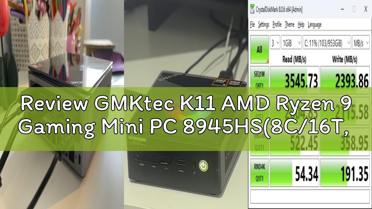 Review GMKtec K11 AMD Ryzen 9 Gaming Mini PC 8945HS(8C/16T, Up to 5.2GHz) W-11 Pro, 32GB DDR5 RAM 1T