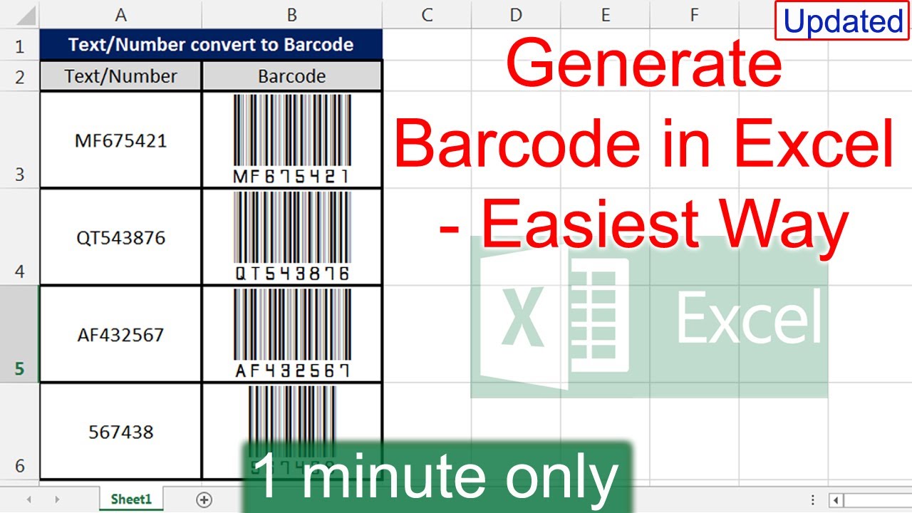 How to Generate barcode in Excel for Text and Number using Barcode font ...