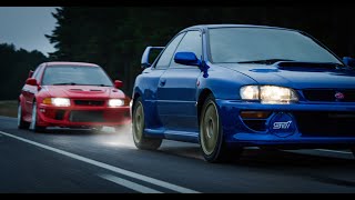 THE RACE IS ON - Subaru 22B vs EVO 6 TM | RED Digital Cinema 4K