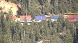 Celebrity UP stacks seen on the side of the hill above Donner Lake Profile