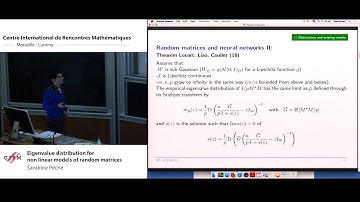 Sandrine Péché: Eigenvalue distribution for non linear models of random matrices