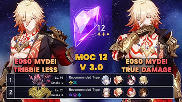 E0S0 Mydei No Tribbie & E0S0 Mydei True Damage | MOC12 | 3 Stars | HSR | V3.1 |