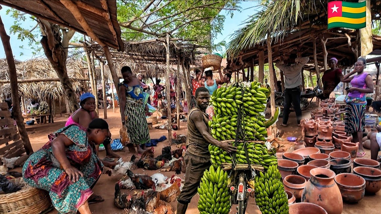 Rural village market day in Kouve Togo🇹🇬 west Africa. The cost of organic food in my African village