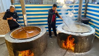Сумалак. 300 - 400 литров в сутки | Саману готовится к Наврузу | Узбекская кухня