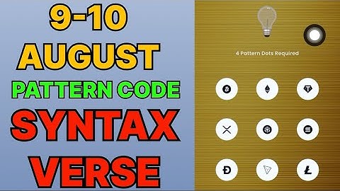 9 & 10 August Syntax Verse Daily Vault Pattern Code | Syntax Verse Quiz Answer 09 August | #syntax 