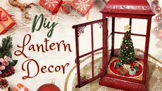 DIY decorating a lantern with Dollhouse Miniatures 🎄 Christmas Decor