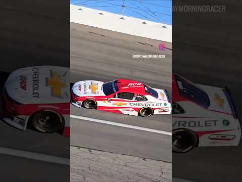 Xfinity cars diving into turn 3 at Rockingham Speedway #NASCAR