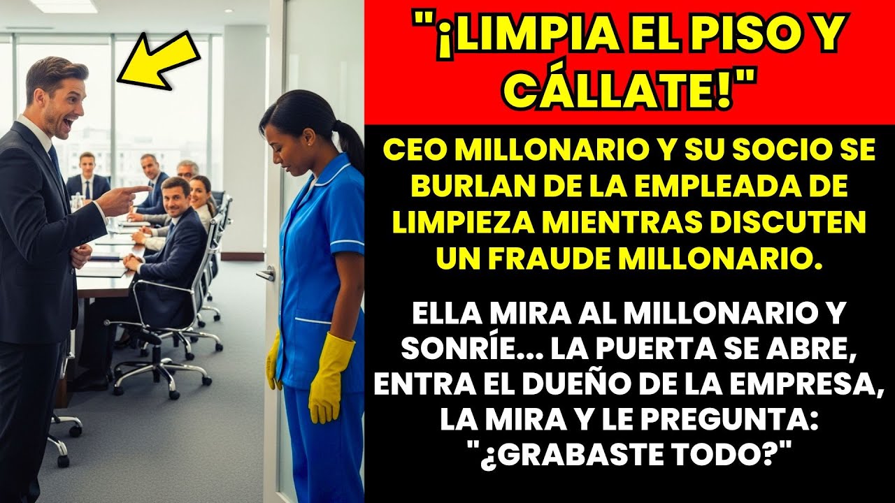 CEO Y SOCIO BURLAN A LA EMPLEADA DE LIMPIEZA. HASTA QUE ELLA SONRÍE, EL DUEÑO ENTRA Y LA…