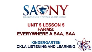 Kindergarten CKLA Listening & Learning - Unit 5 Lesson 5 Farms: Everywhere a Baa, Baa