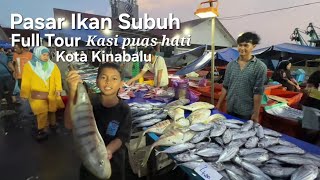 Kota Kinabalu pasar ikan subuh harga termurah dipamerkan & tersegar🐟Complete full walking tour✌️