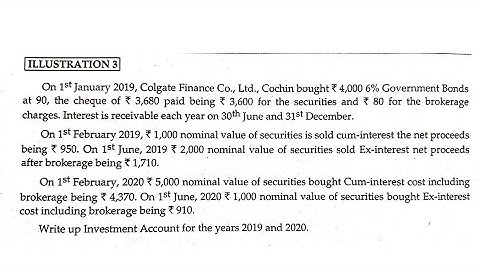 Investment Accounting || Prob No-3 || TYBCOM SEM-V || Advanced Accounting-I || Topic No-4 || SPPU ||