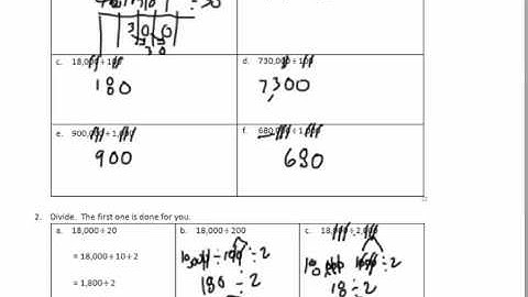 Unit 2 - Lesson 16 - Use divide by 10 patterns for multi digit whole number division