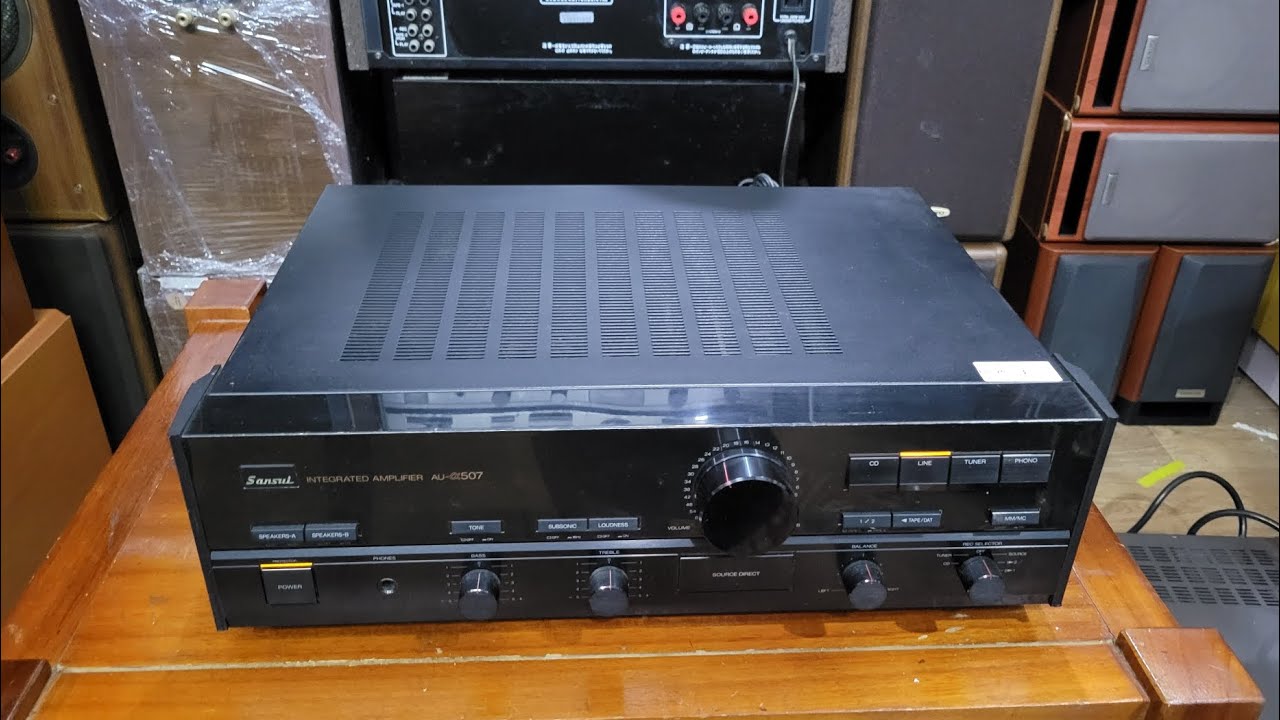 Sansui AU Alpha 507 amplifier, mirrored front panel, high power