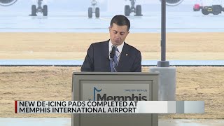 Butigieg, leaders unveil new de-icing pads at Memphis airport