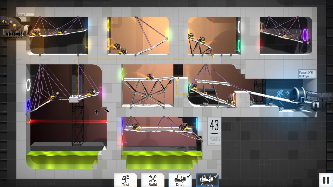 Bridge Constructor Portal level 43 low budget solution - YouTube