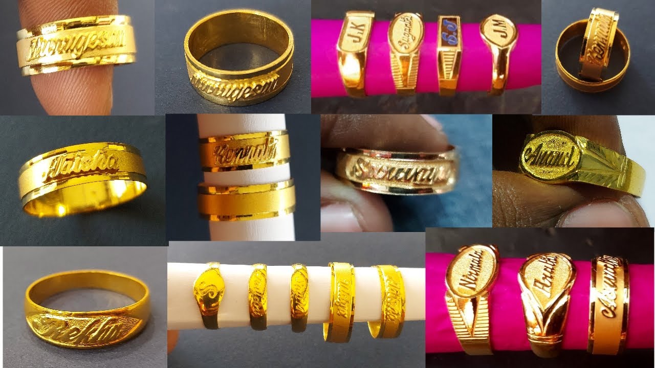 Buy quality 22kt gold plain casting Personalised name rings for both in  Chennai