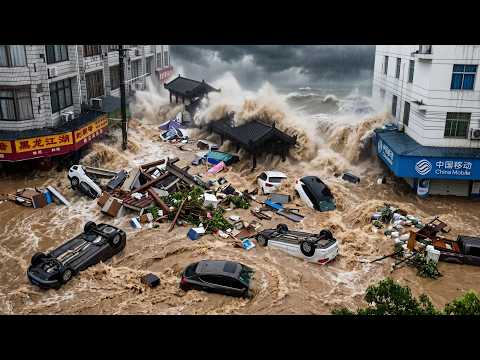 China NOW! Typhoon Saudel SLAMS Fujian! Ningde & Quanzhou Submerged, Cars Swept Away! China Flooding