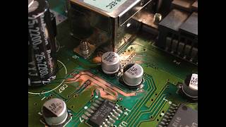 SNES / SFC / Super Nintendo capacitor replacement on a SNSP-CPU-01 board