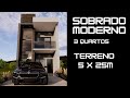 SOBRADO | 3 QUARTOS |  MEIO TERRENO 5X25