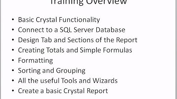 Crystal Reports Training Overview