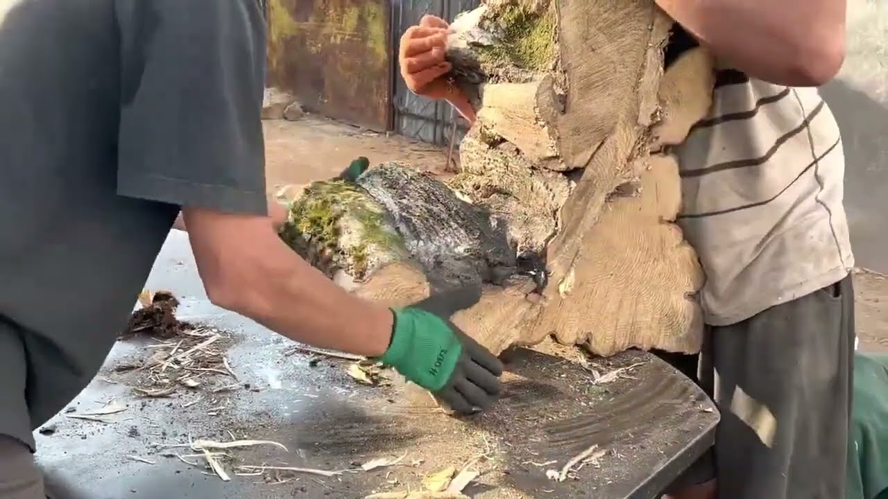 Экстремальные действия по колке дров в лесу