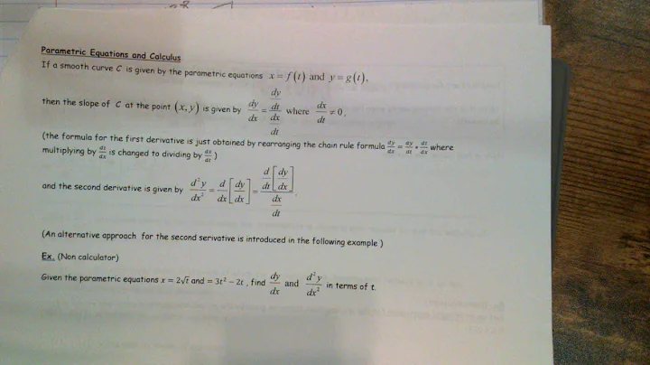Parametric Equations and Calculus