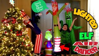Unboxing Our New Lighted Elf Air Dancer Inflatable Tube Man + Christmas Grinch!