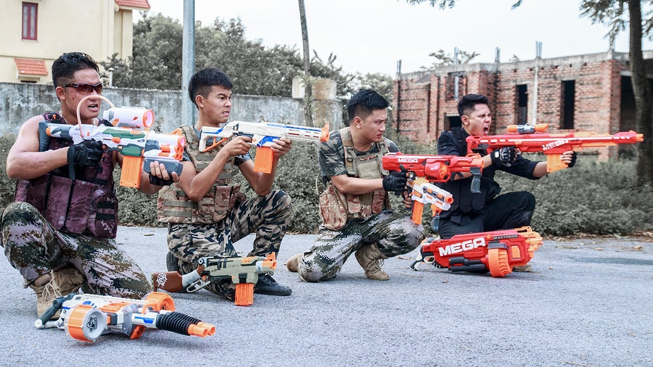 LTT Game Nerf War : Winter SEAL X Nerf Guns Fight Criminal Group Bandits Shooter games people play