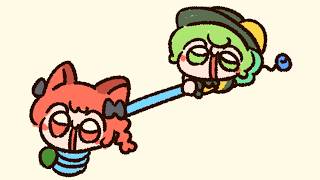 Touhou Cartoon Koishie Is Good At Dog Walking