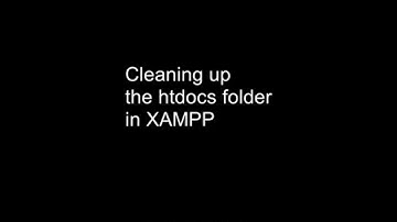 Cleanup the XAMPP htdocs folder