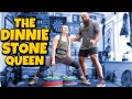 Heavy dinnie stone training with rogue record holder chloe brennan