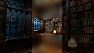 Late night study at the midnight library 📚🌧️ #shorts #darkacademia #midnightstudy #lofi