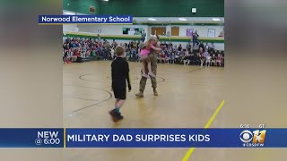 North Texas Military Dad Returns Home, Surprises His 2 Kids At School