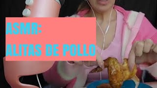 Asmr en español comiendo alitas de pollo rostizado