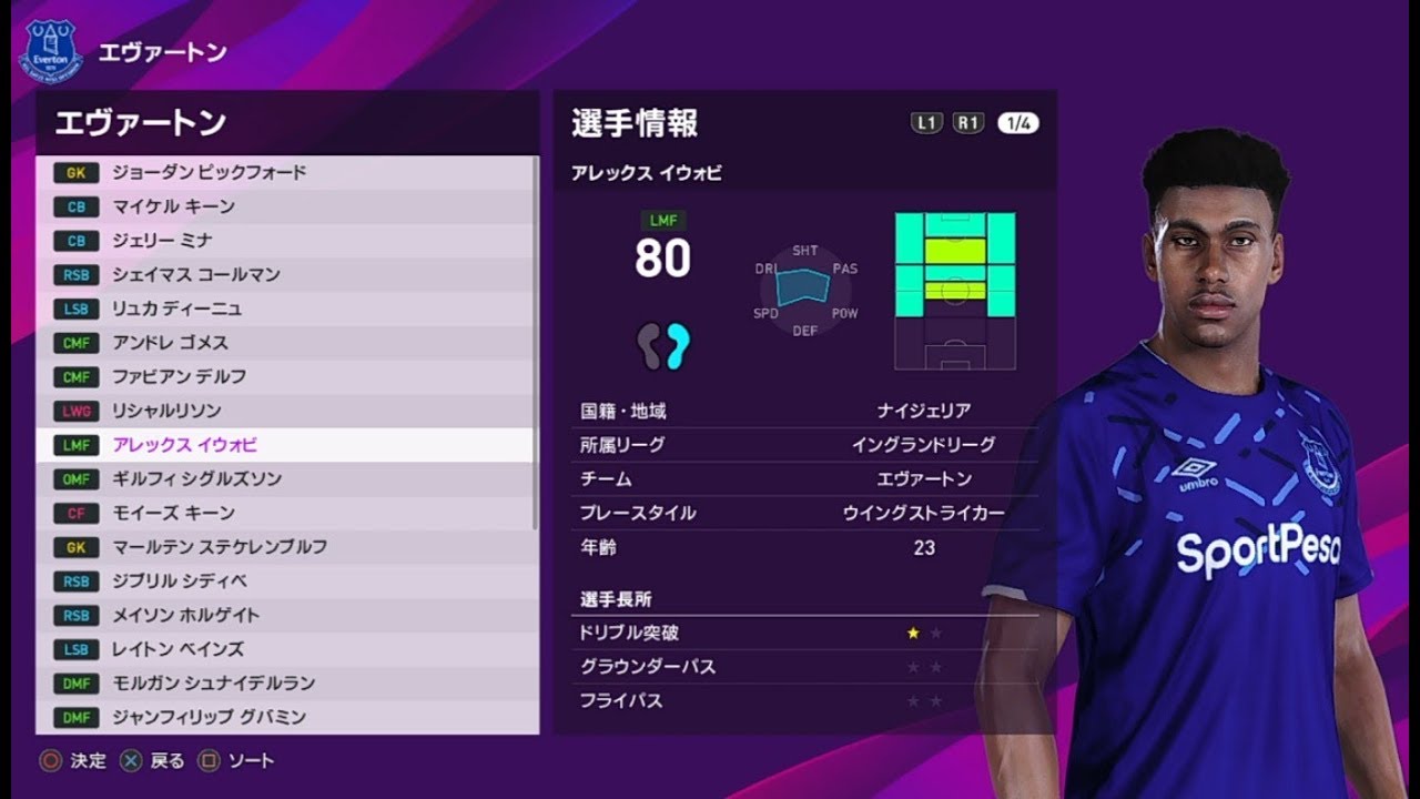 エバートン 全選手フェイス ウイイレ Pes Everton Player Face Youtube